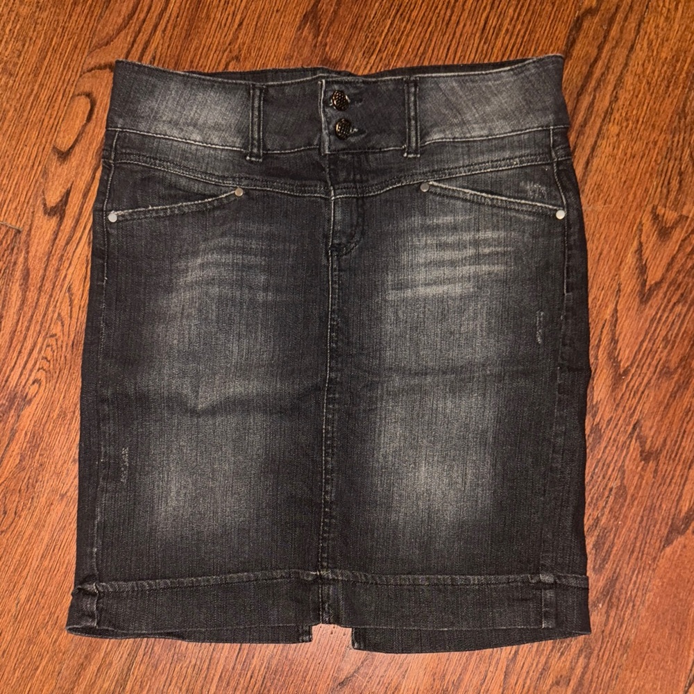 Zara Charcoal Denim Pencil Skirt